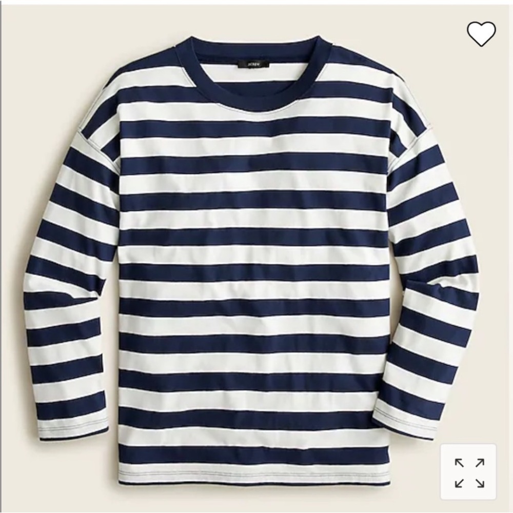J. Crew Essential Blue/White Wide Stripe Long Sleeve
